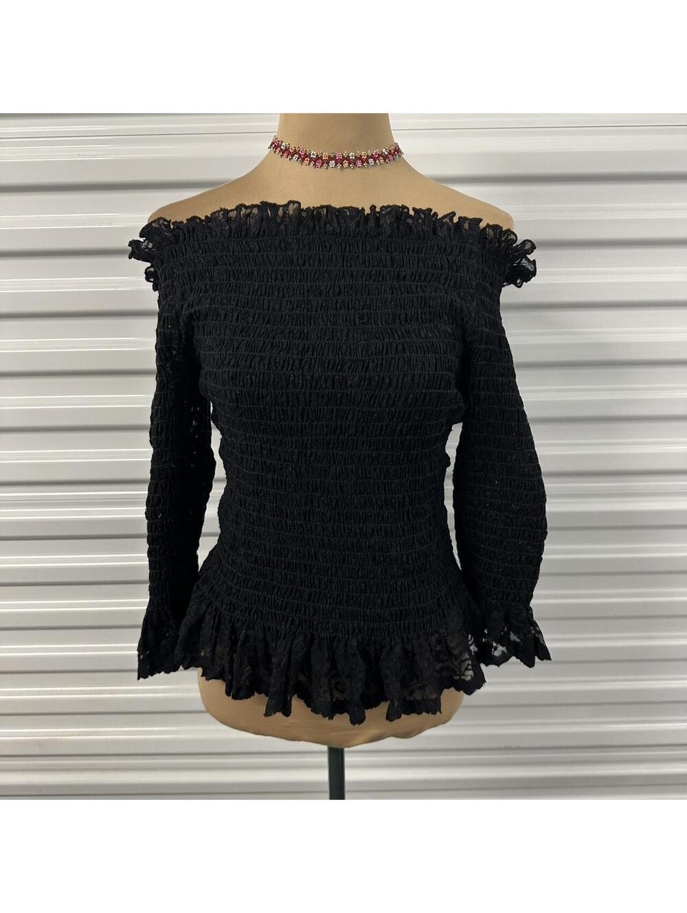 Y2k vintage off the shoulder ruffle euro top